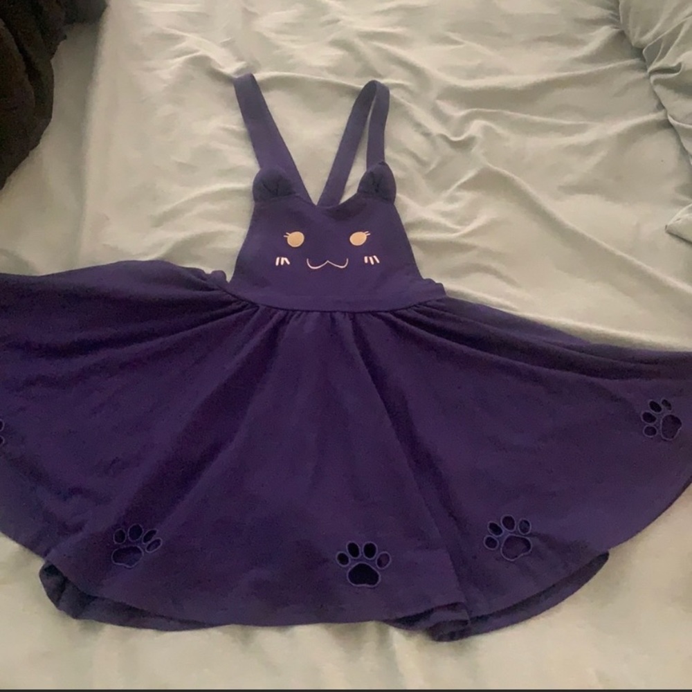 Cute overall mini dress with pockets preowned- from dolls kill
